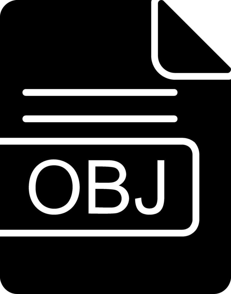 OBJ File Format Glyph Icon vector