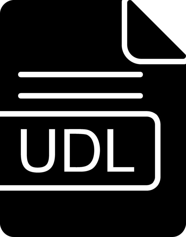 udl archivo formato glifo icono vector