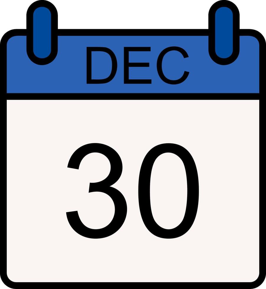 December Line Filled Icon vector