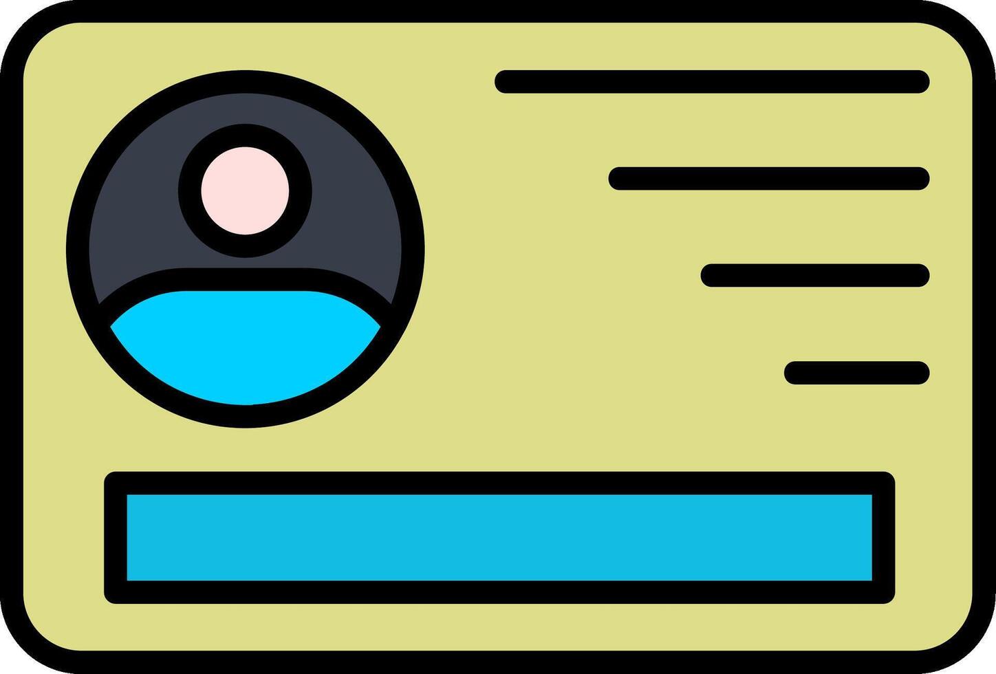 Id Card Line Filled Icon vector
