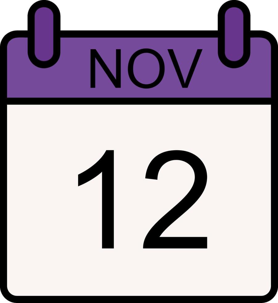 noviembre línea lleno icono vector