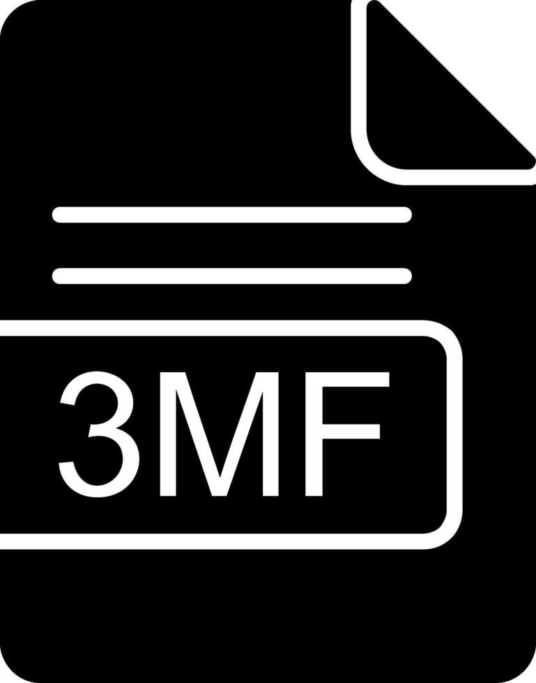3mf archivo formato glifo icono vector