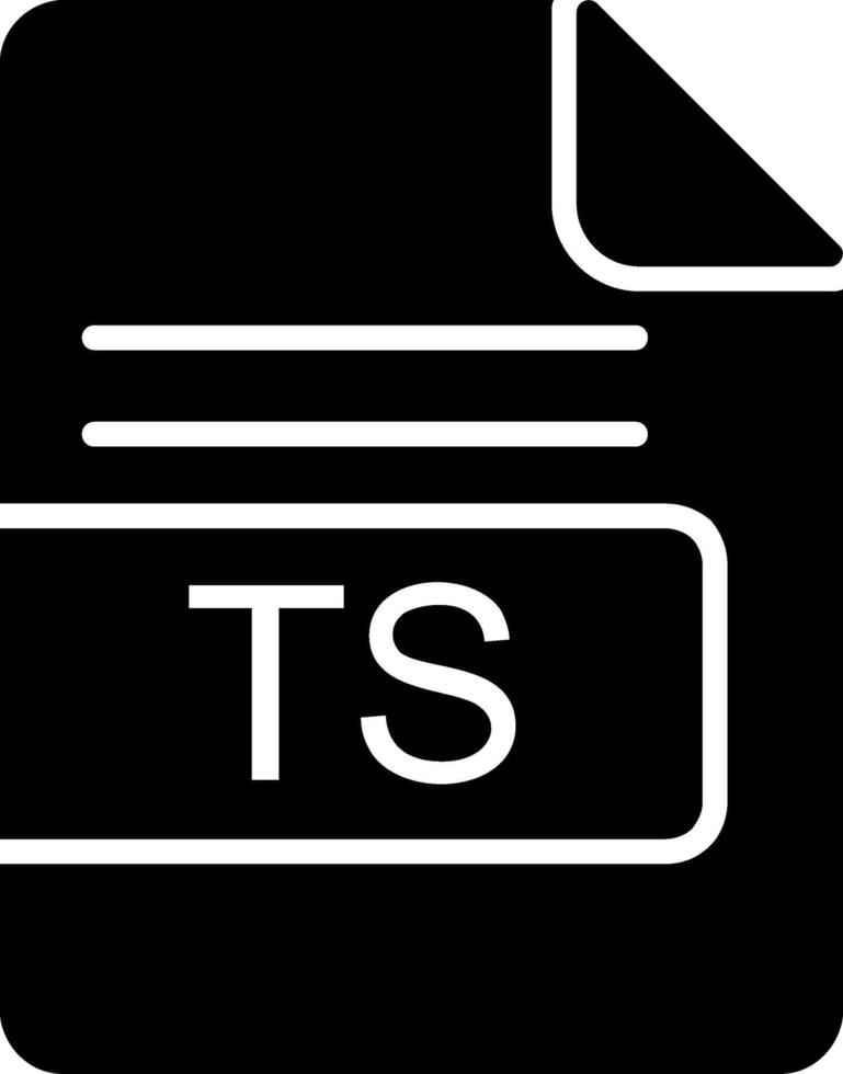 TS File Format Glyph Icon vector