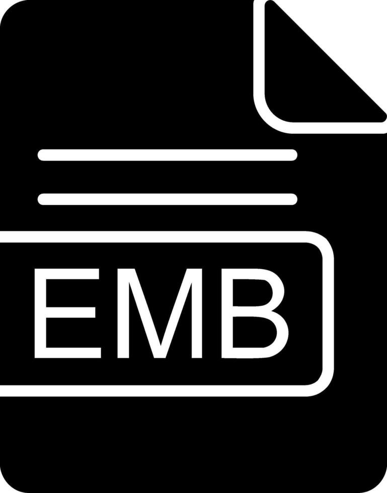 EMB File Format Glyph Icon vector