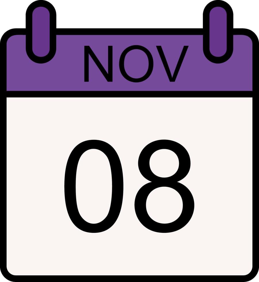 November Line Filled Icon vector