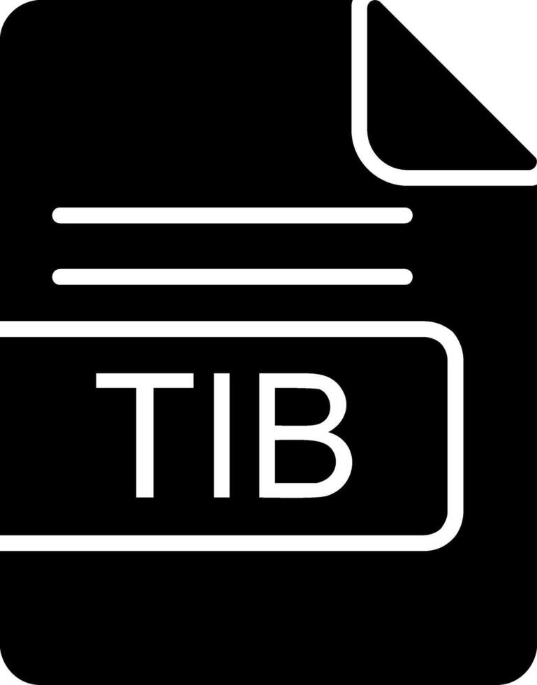 tib archivo formato glifo icono vector