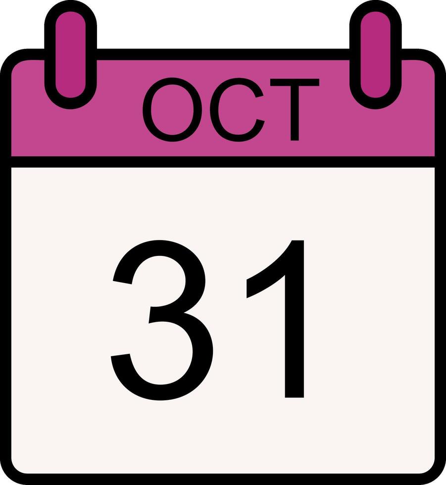 October Line Filled Icon vector