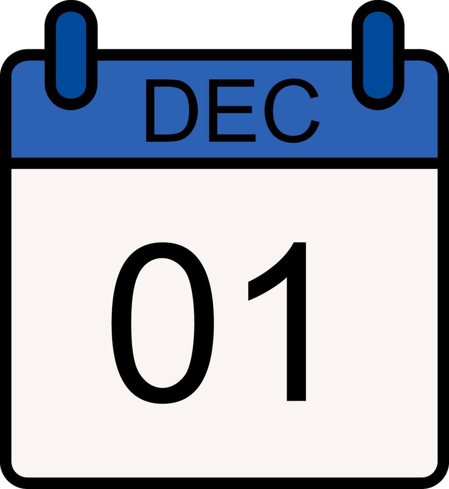 December Line Filled Icon vector