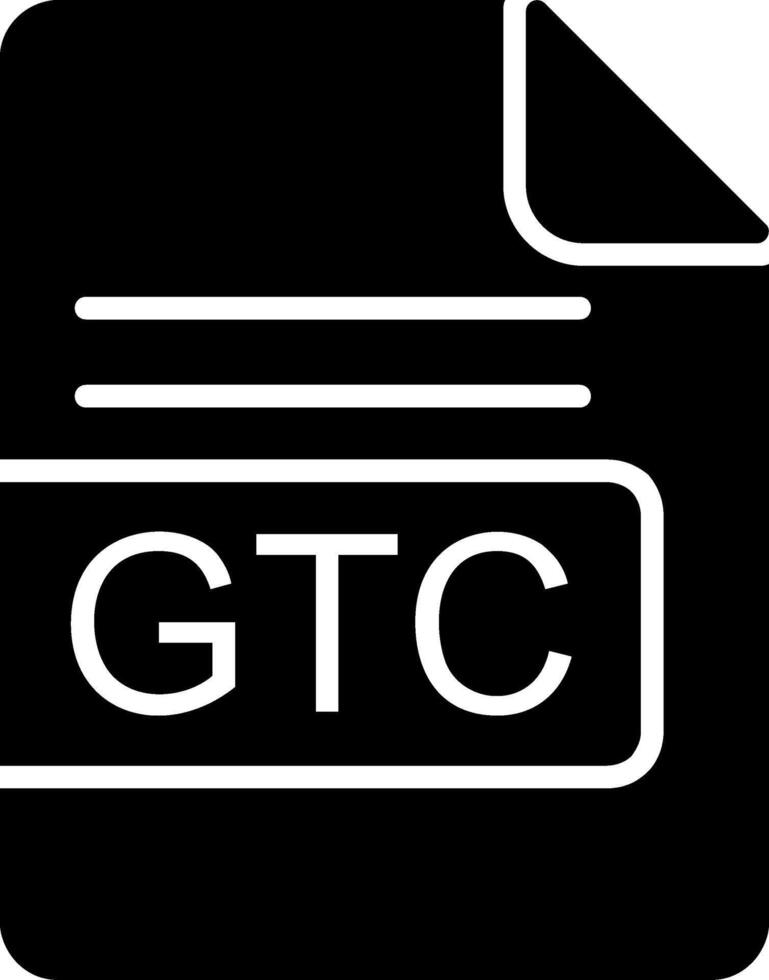 GTC File Format Glyph Icon vector