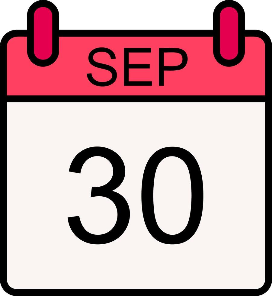 September Line Filled Icon vector