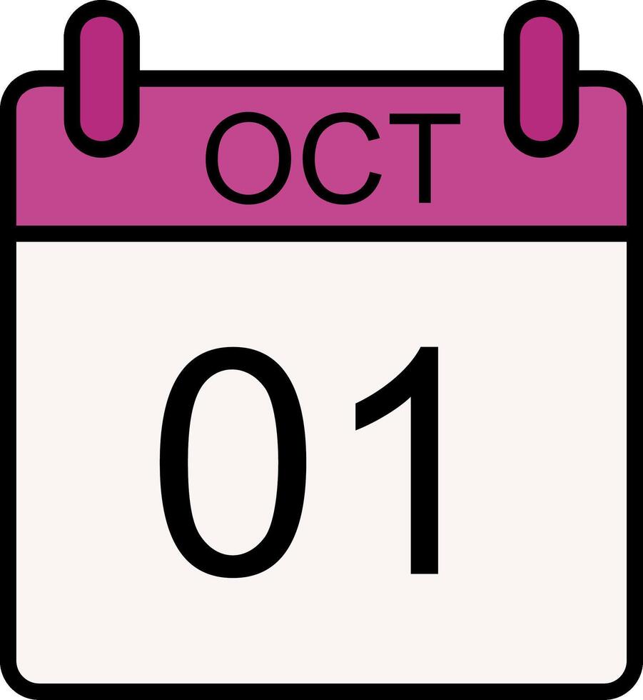 octubre línea lleno icono vector