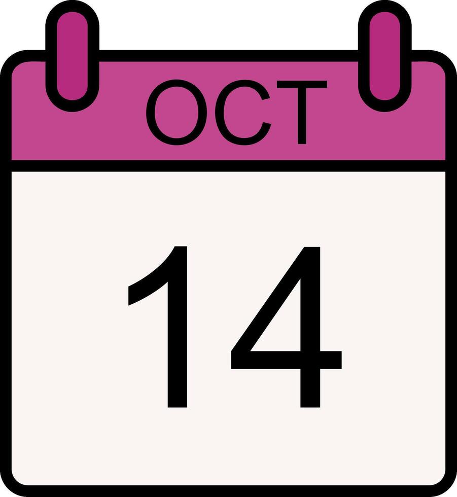 October Line Filled Icon vector