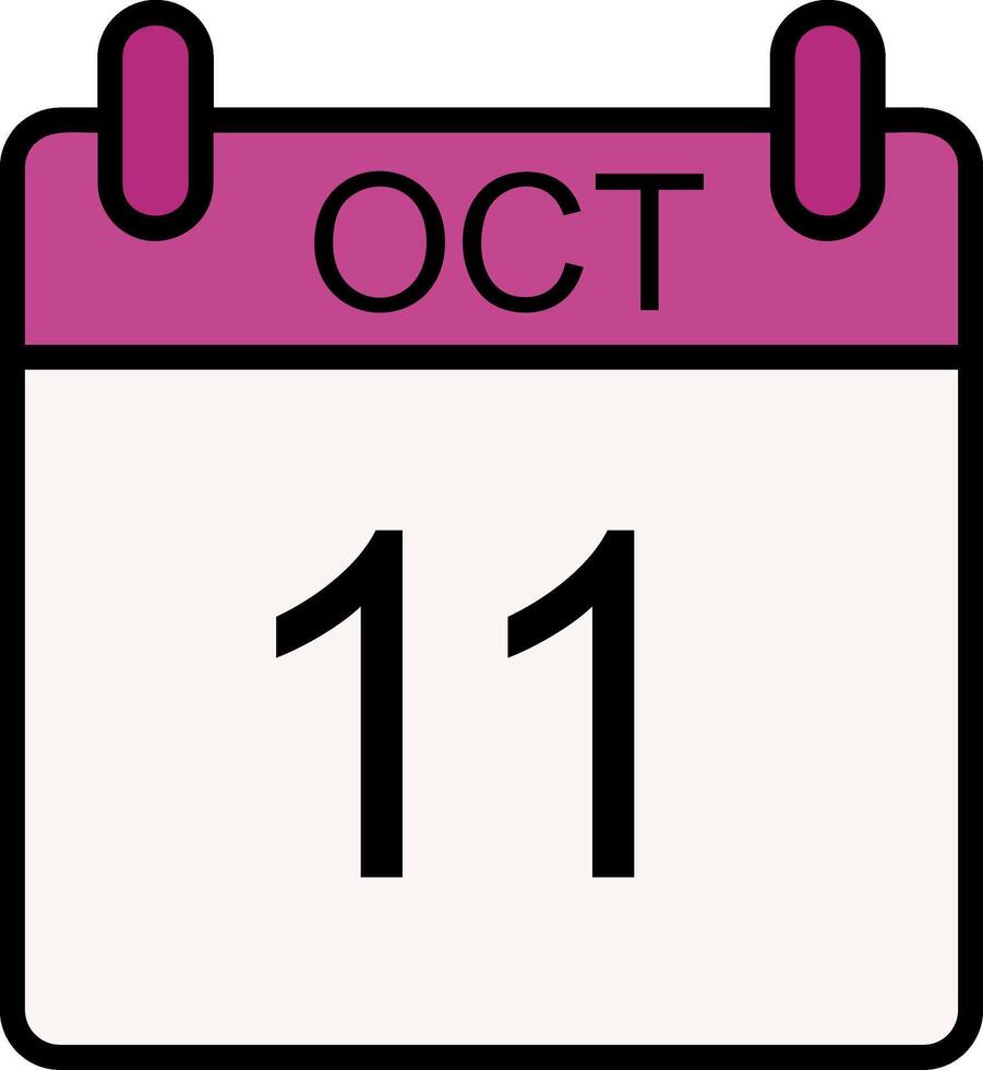 October Line Filled Icon vector