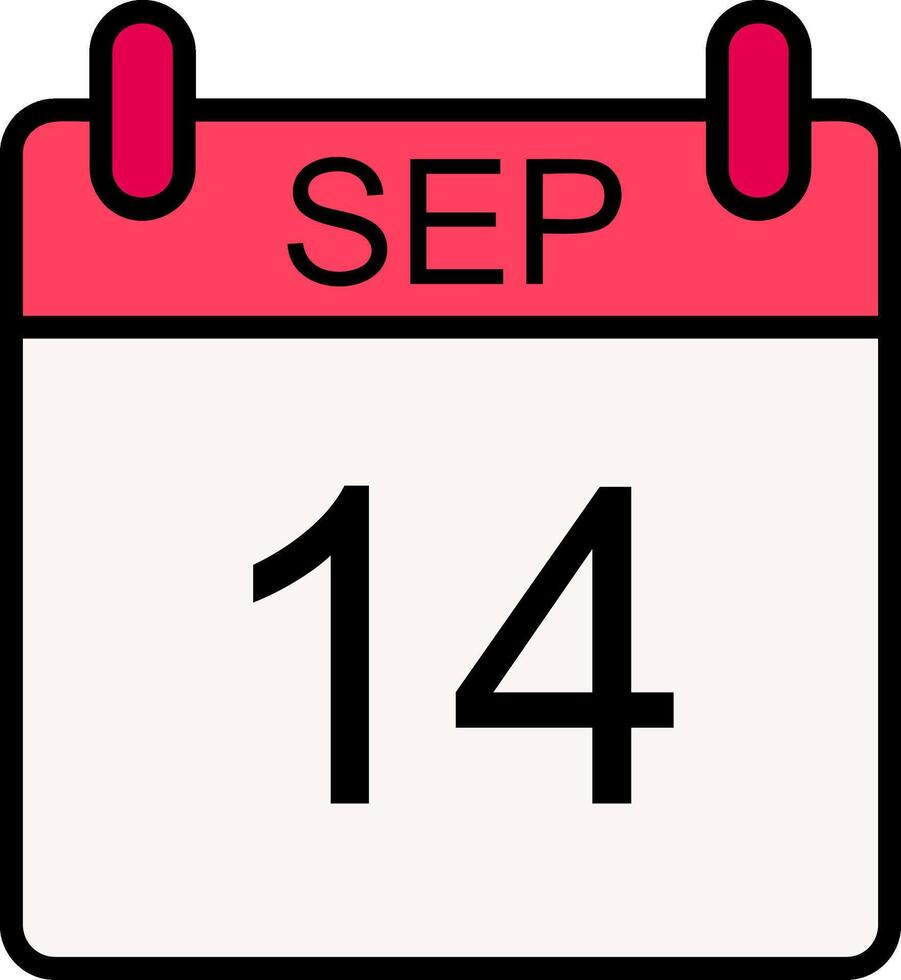 September Line Filled Icon vector