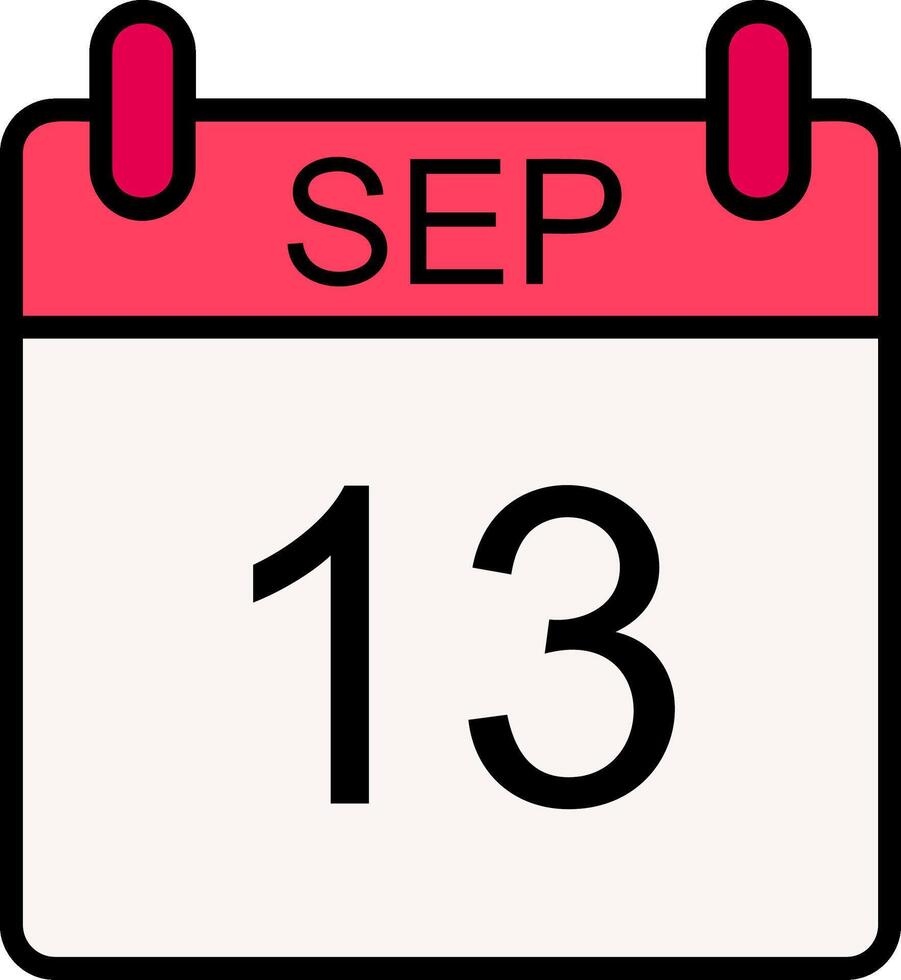 September Line Filled Icon vector