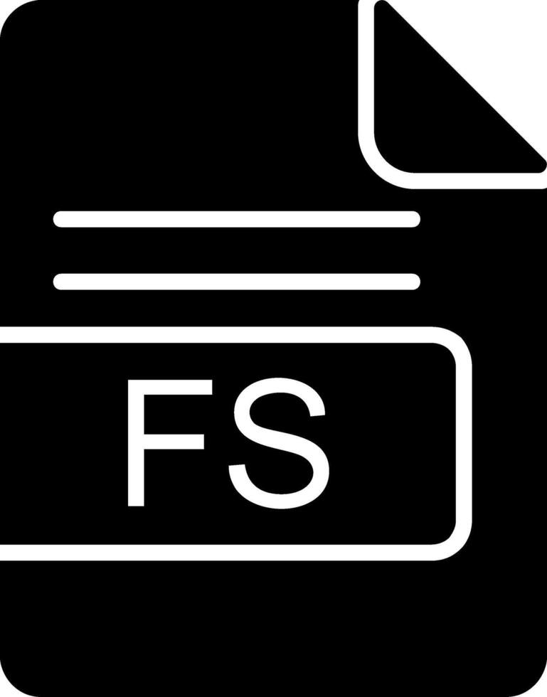 fs archivo formato glifo icono vector