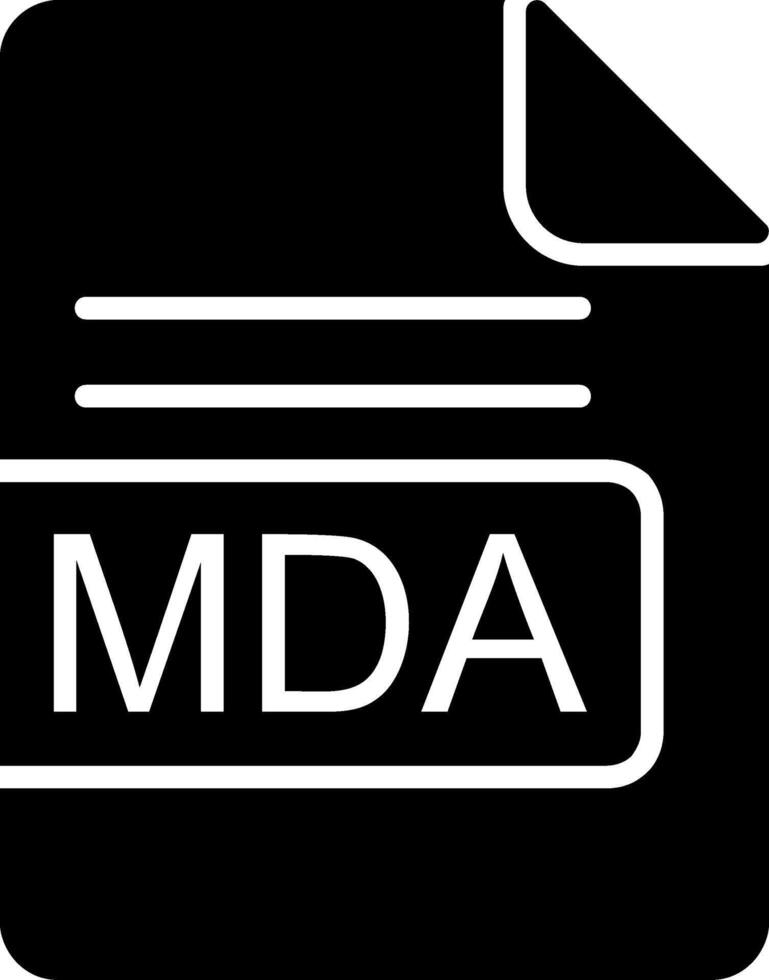 mda archivo formato glifo icono vector