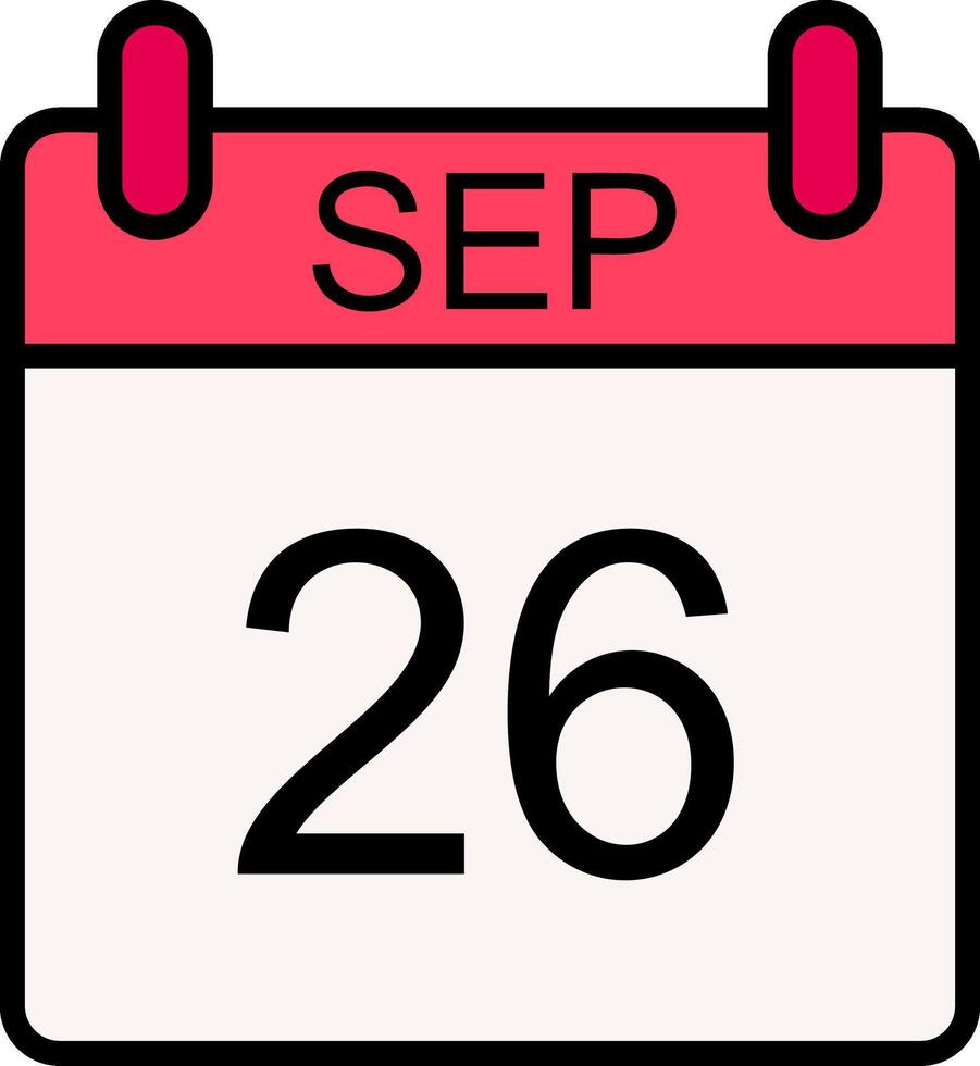 September Line Filled Icon vector