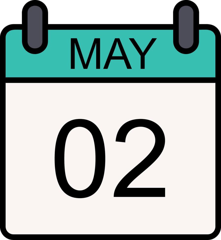 May Line Filled Icon vector