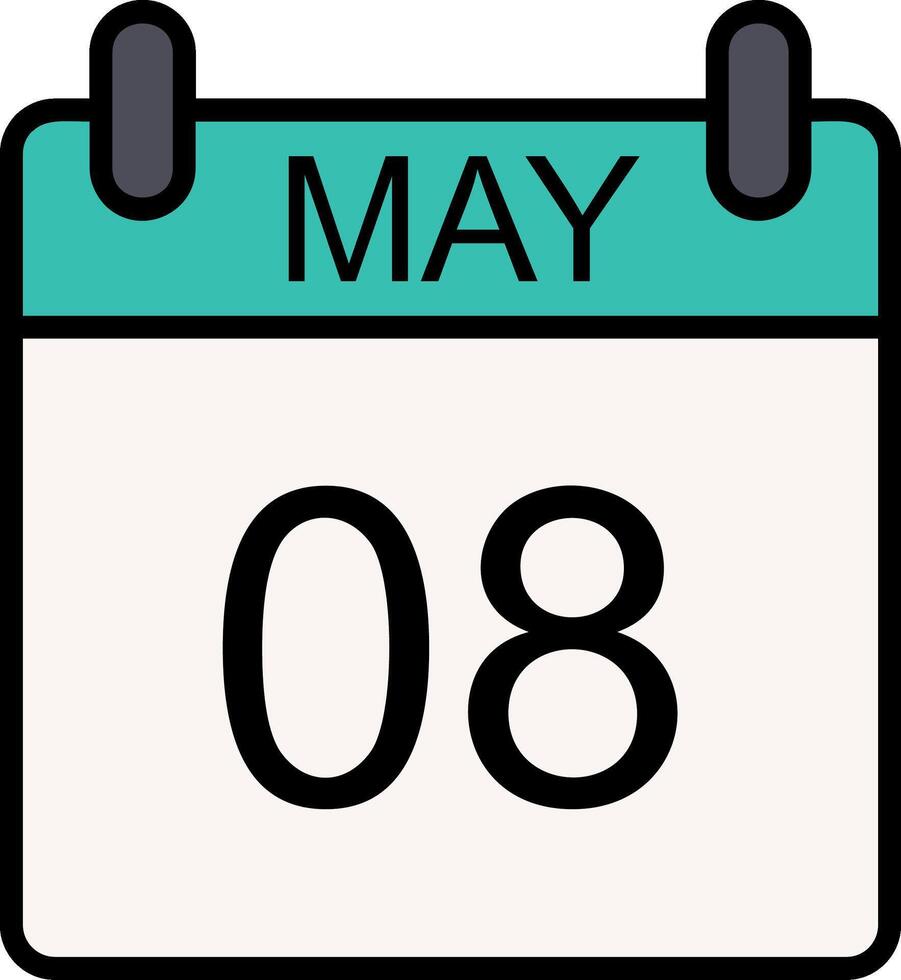 May Line Filled Icon vector