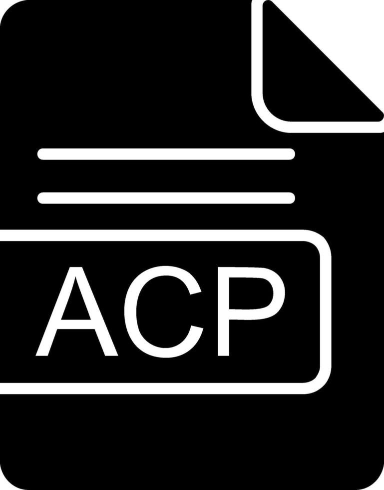 acp archivo formato glifo icono vector