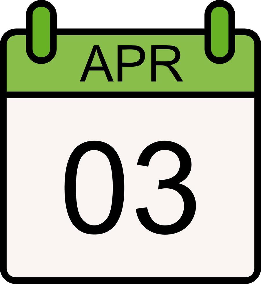 April Line Filled Icon vector