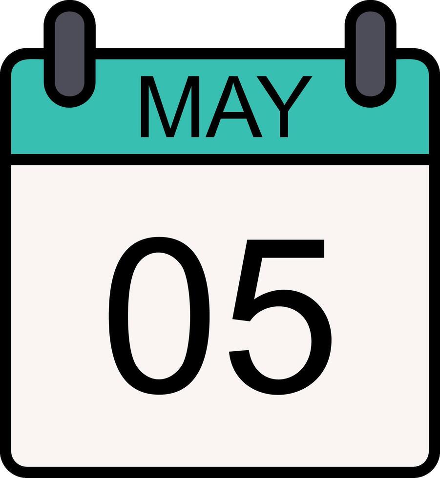 May Line Filled Icon vector