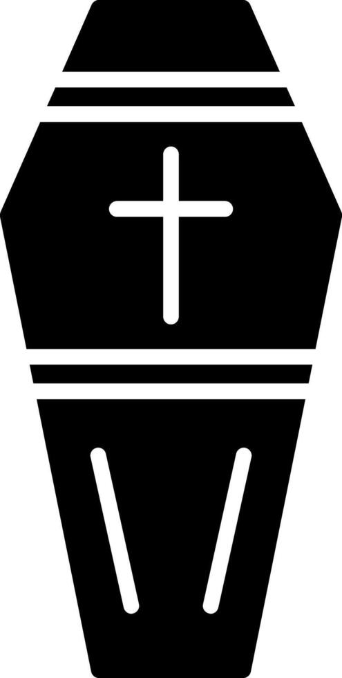 Coffin Glyph Icon vector