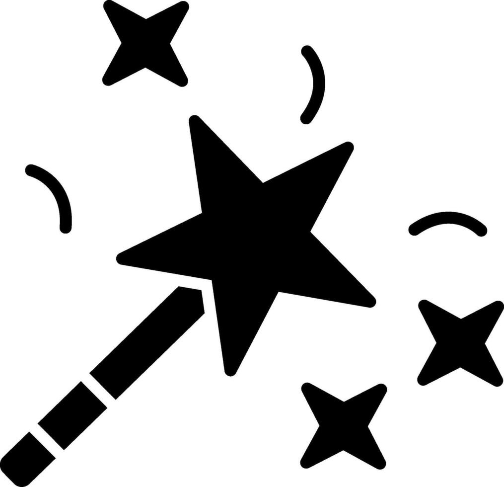 Magic Wand Glyph Icon vector