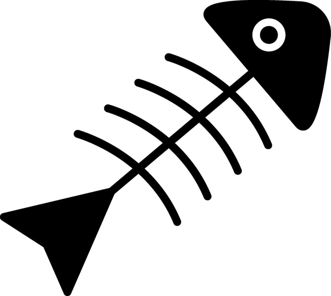 Rotten Fish Glyph Icon vector