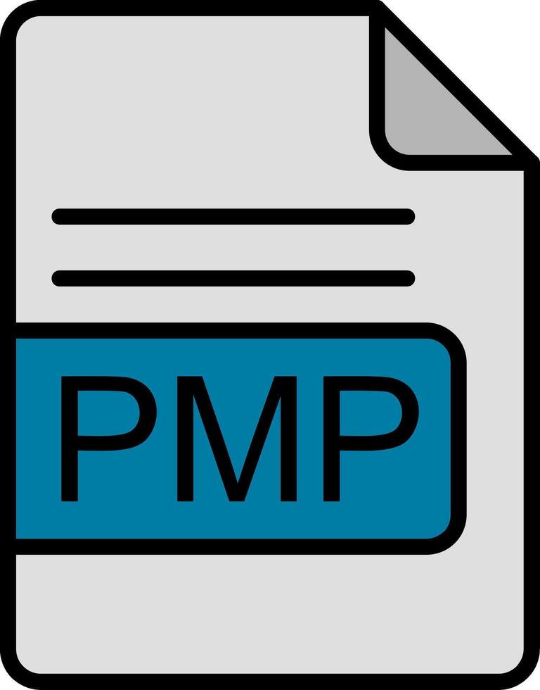 PMP File Format Line Filled Icon vector