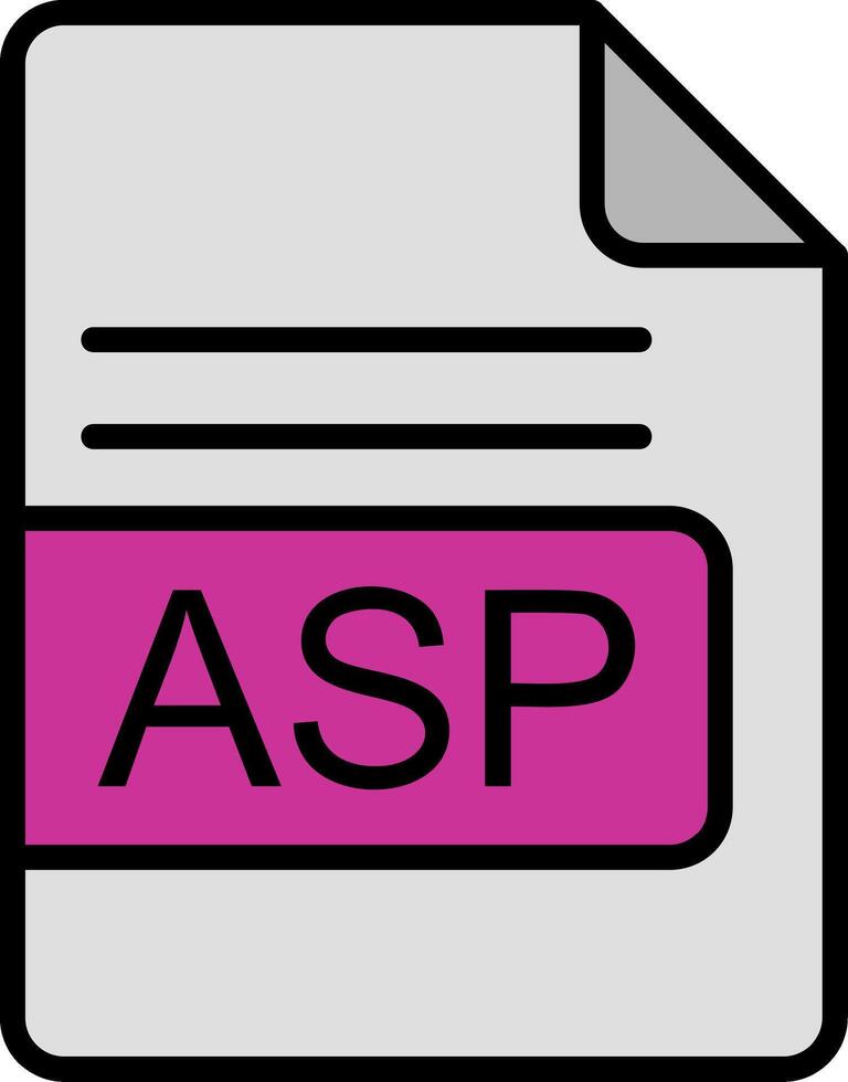 ASP File Format Line Filled Icon vector
