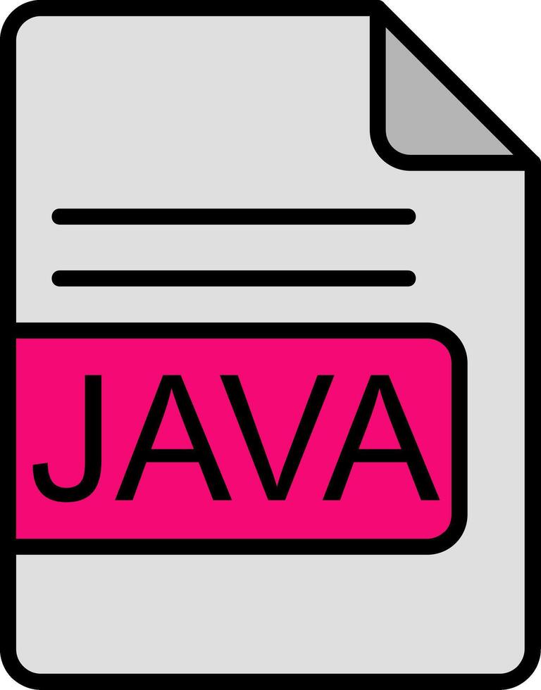 JAVA File Format Line Filled Icon vector