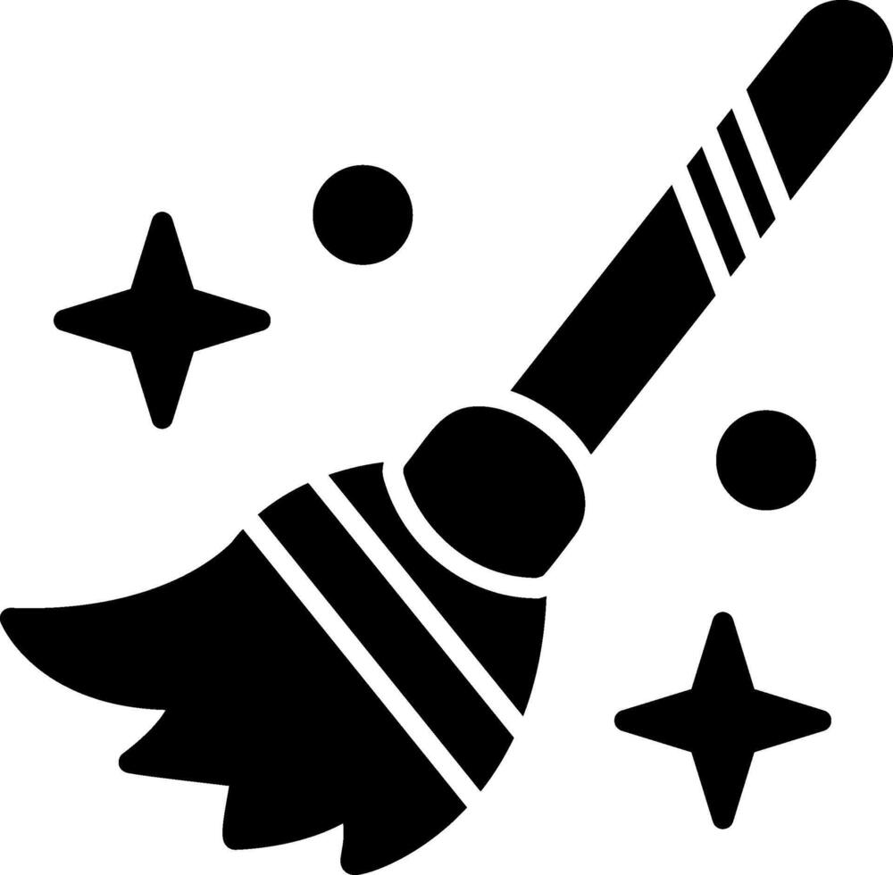 Flying Broom Glyph Icon vector