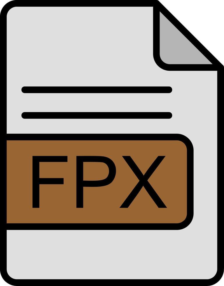 fpx archivo formato línea lleno icono vector