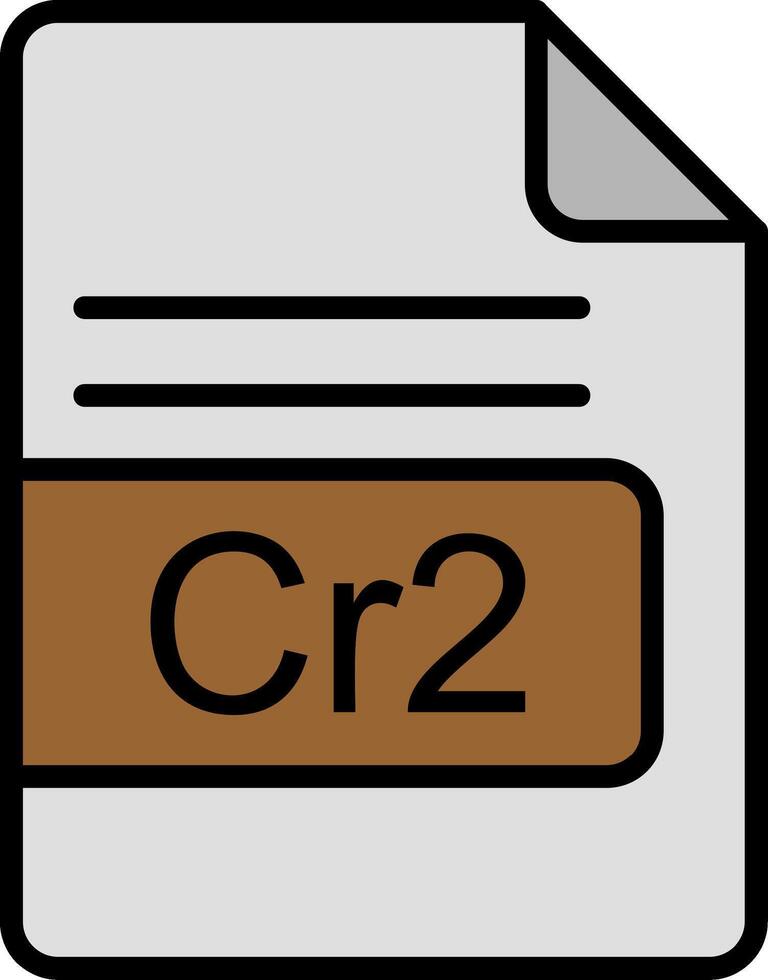 Cr2 File Format Line Filled Icon vector