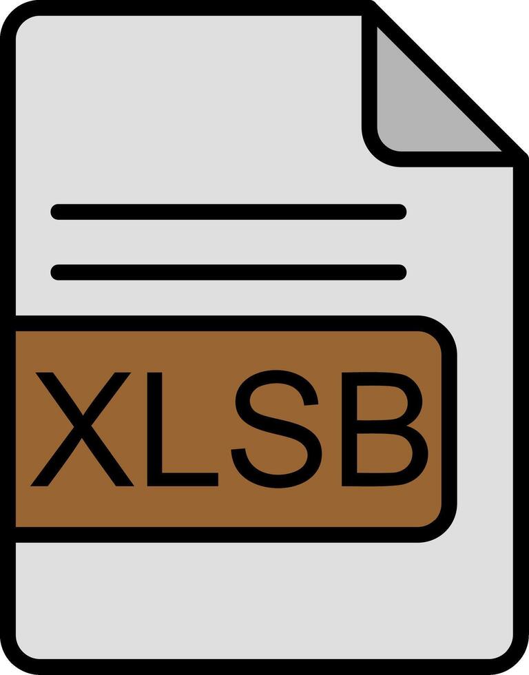 XLSB File Format Line Filled Icon vector