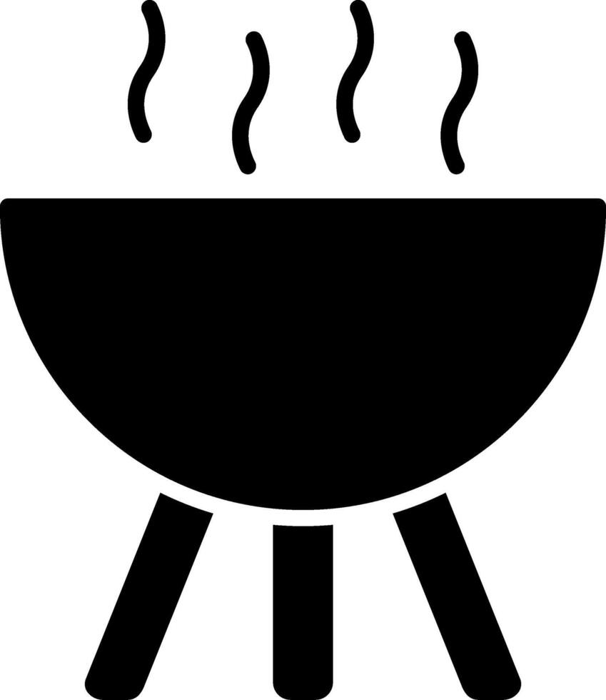 BBQ Grill Glyph Icon vector