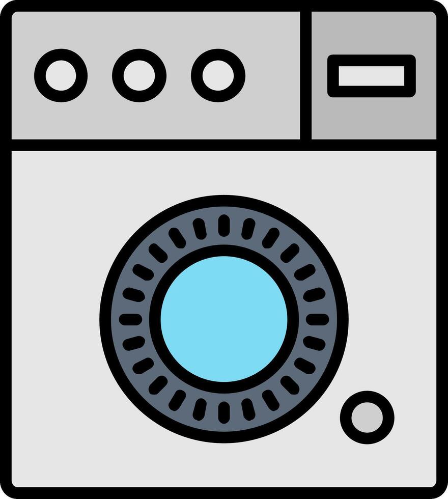 Washing Machine Line Filled Icon vector