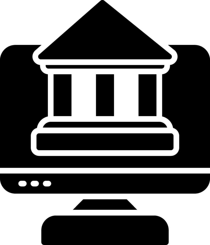 Online Court Glyph Icon vector