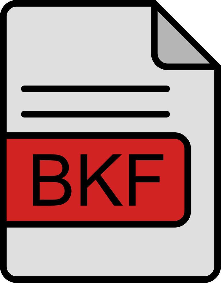 BKF File Format Line Filled Icon vector