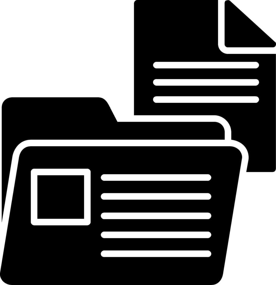 Document Folder Glyph Icon vector