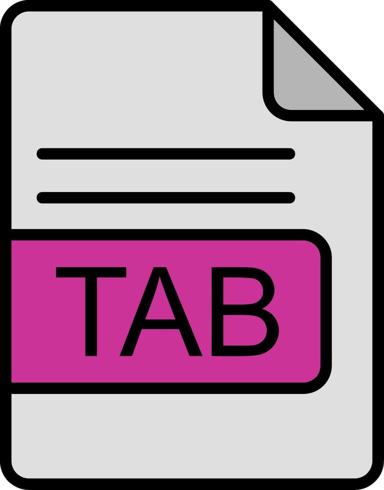 TAB File Format Line Filled Icon vector