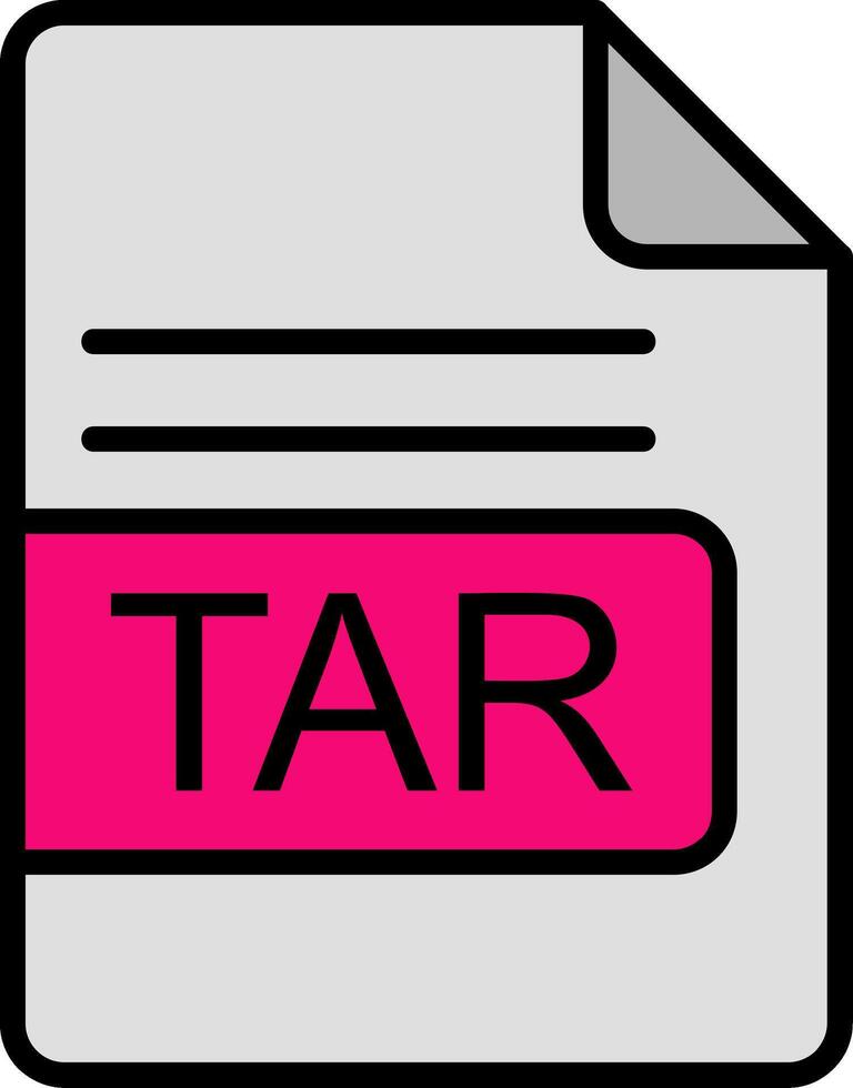 TAR File Format Line Filled Icon vector