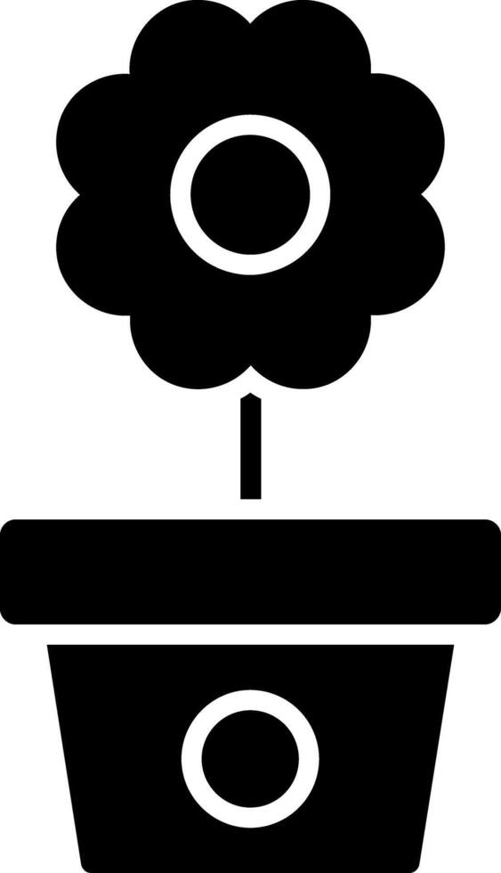 Flower Pot Glyph Icon vector