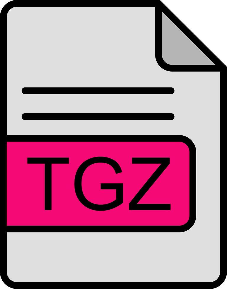TGZ File Format Line Filled Icon vector