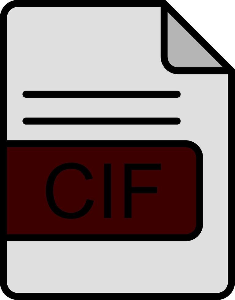 CIF File Format Line Filled Icon vector