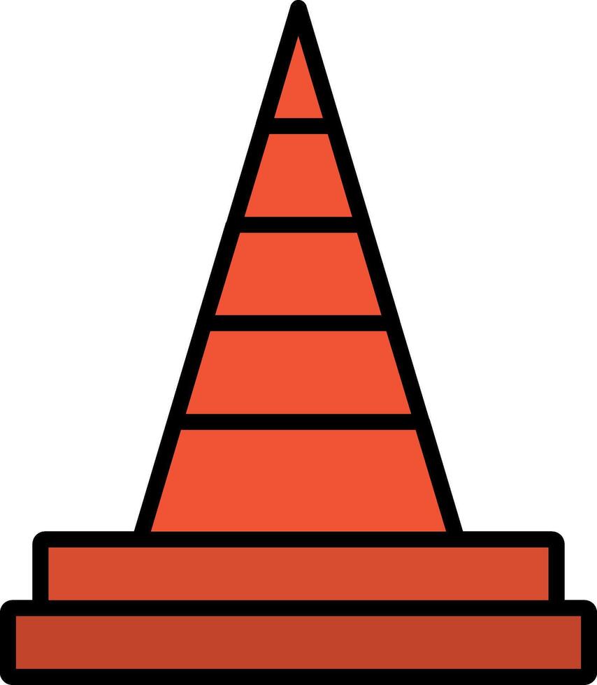 Traffic Cone Line Filled Icon vector