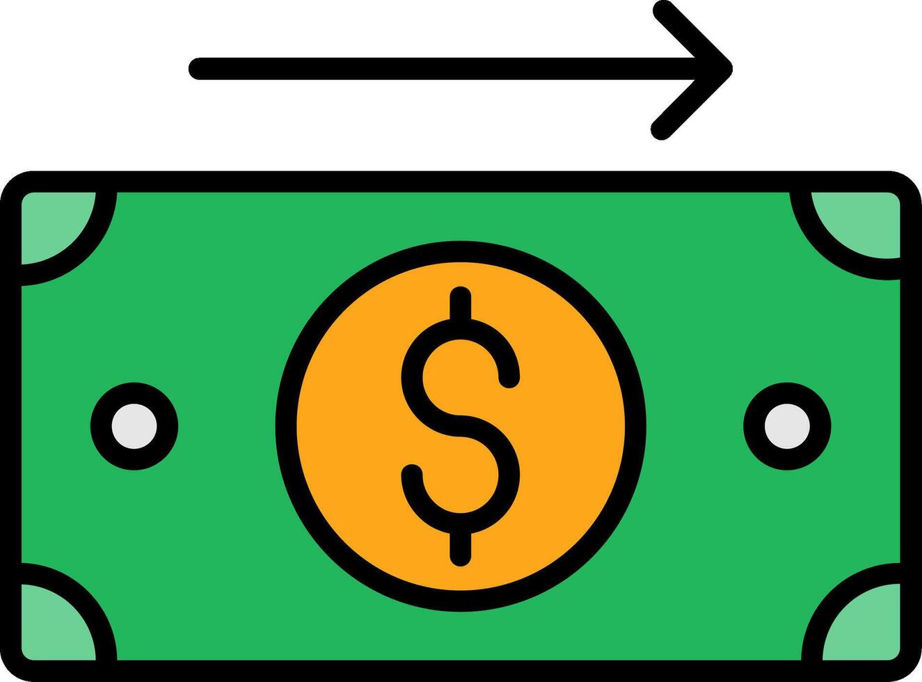 Send Money Line Filled Icon vector