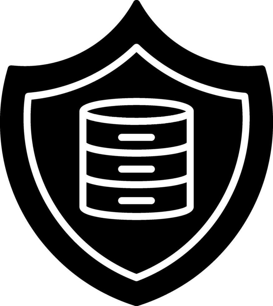 seguro datos glifo icono vector